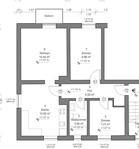 Ihr neu saniertes Zuhause in Schwandorf-Ettmannsdorf: 3-Zimmerwohnung mit Balkon – Grundriss