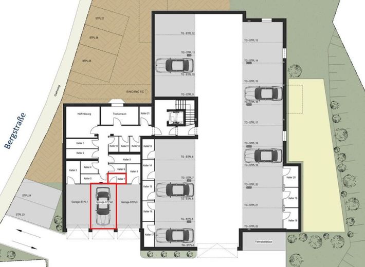 NEUER PREIS: Moderne, barrierearme 3-Zimmer-Wohnung mit Balkon, Aufzug &amp; Tiefgarage in Ennepetal – Grundriss Tiefgarage