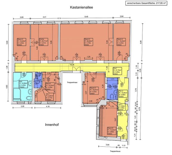 Kastanienallee 32 - Komplette 4. Etage - 217 qm - Wohnzimmer 50 qm - von privat! – Grundriss der Wohnung