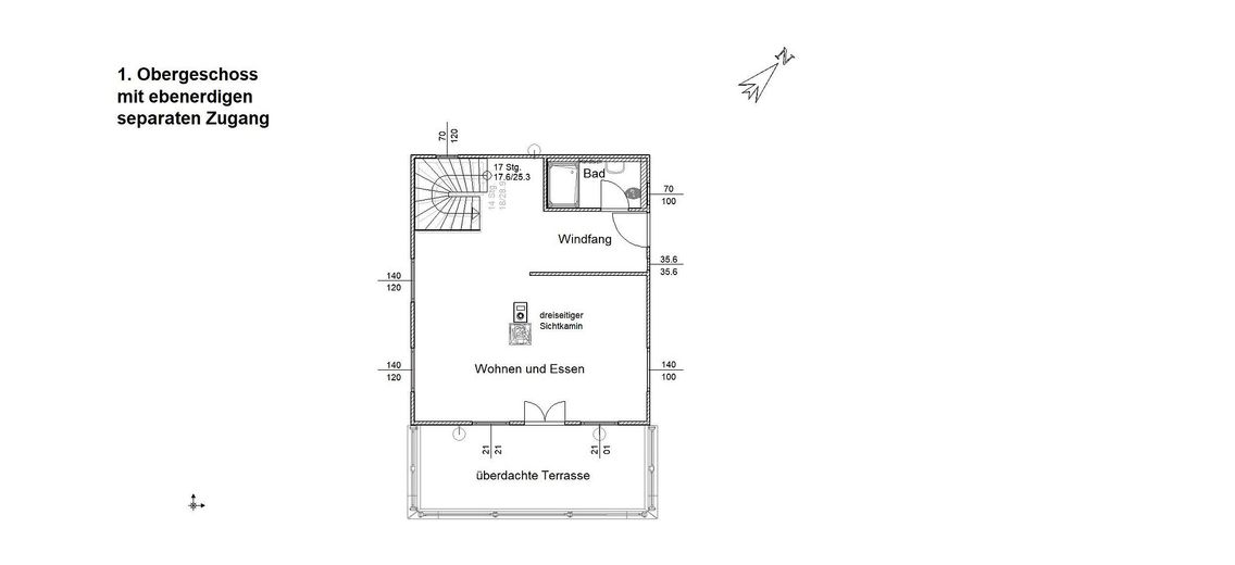 Plan vom 1. Obergeschoss