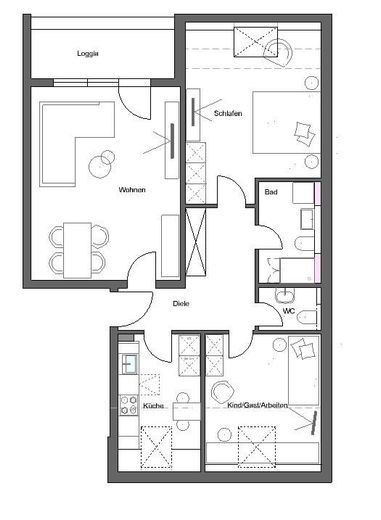 Appartement mansardé rénové – Photo 1
