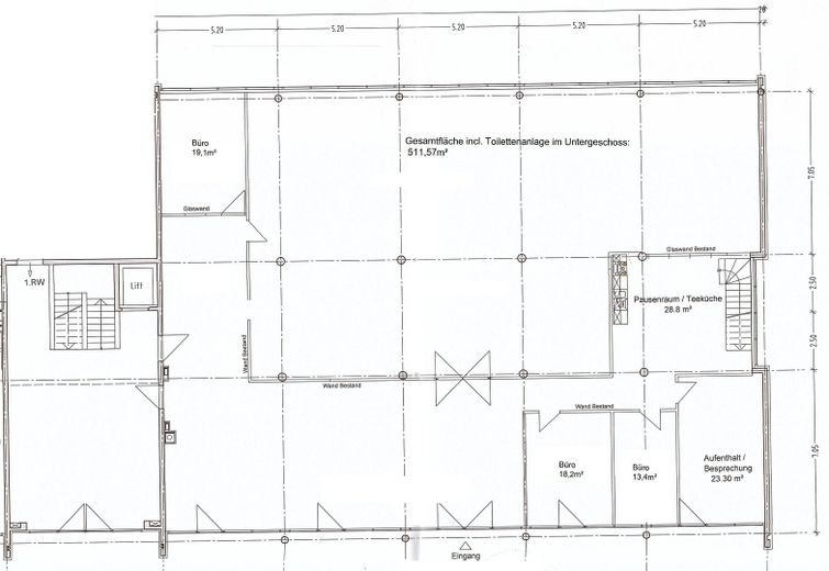 Grundriss Gewerbeeinheit EG
