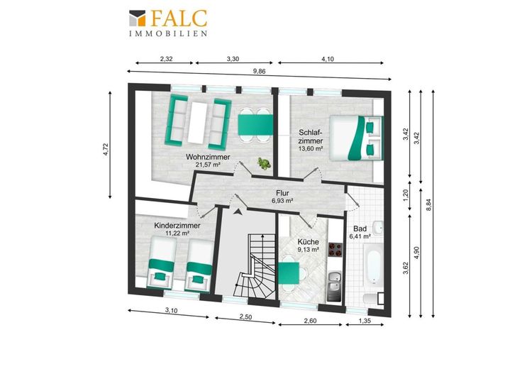 WIZ - Wohnen, Investment, Zentral - hier in Salzgitter-Bad – Grundriss Obergeschoss Wohnen