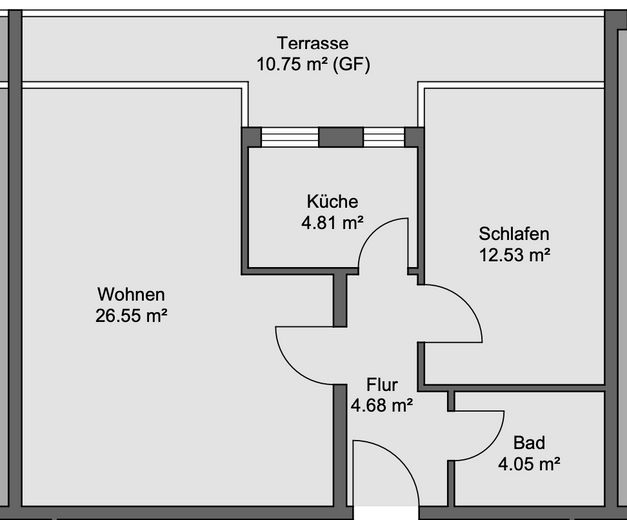 Von Privat, Helle und ruhige 2-Zimmer-Wohnung in Hamburg, mit Balkon ins grüne, inkl. TG-Stellplatz – Grundriss