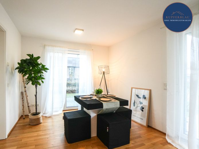 Moderne 2-Zimmer-EG-Eigentumswohnung mit Terrasse und Stellplatz in Bonn-Hochkreuz – Essbereich