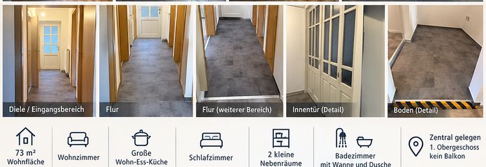 3 Wohnungen in Freudenberg – 28 bis 73 m² – zentral & modernisiert – Wohnung 73 m² 1. OG