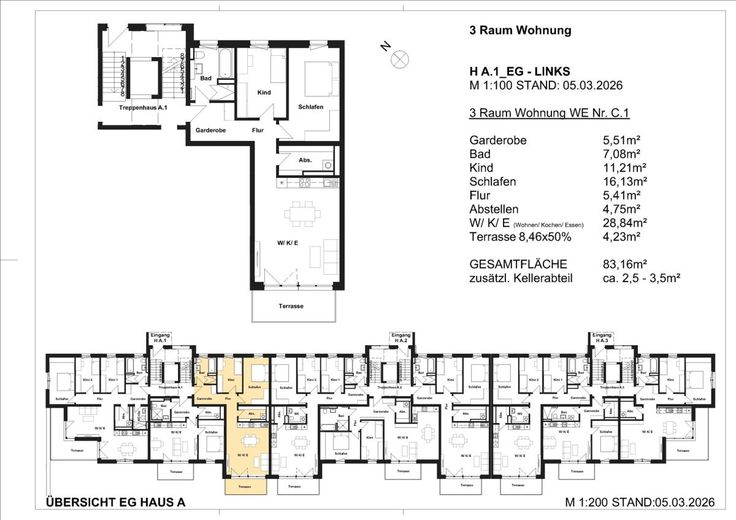 PROGETTO DI NUOVA COSTRUZIONE NELL'HINTERLAND DI DRESDA – Grundriss WE03