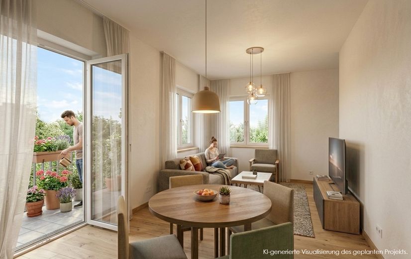 Nur noch 2 Einheiten im Projekt: Neubau-Erstbezug mit Balkon & Stellplatz – Offener Wohn-/Essbereich
