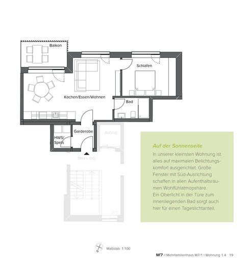 Neubau WHG 1.4 - M7/1 - 1.Obergeschoss - 59m² – Foto 2