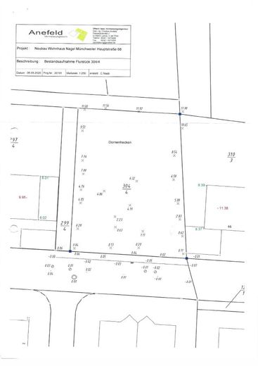 Bauplatz 654m² für 140000 Euro – Vermessungsplan