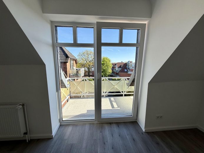Blick zum Balkon