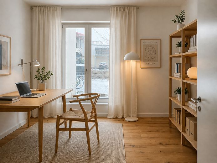 Helle 3-Zimmer-Gartenwohnung | 100 m² | Südgarten | frisch saniert | provisionsfrei – Schlafzimmer 2 visualisiert