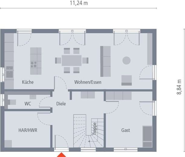 KLASSISCHER GRUNDRISS - GROSSZÜGIGES HAUS – Design_12_EG_Grundriss