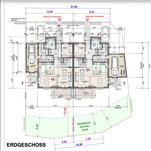 Neubau-Doppelhaushälfte mit ca. 171 m² Wohnfläche, Dachterrasse & Garage – Erdgeschoss