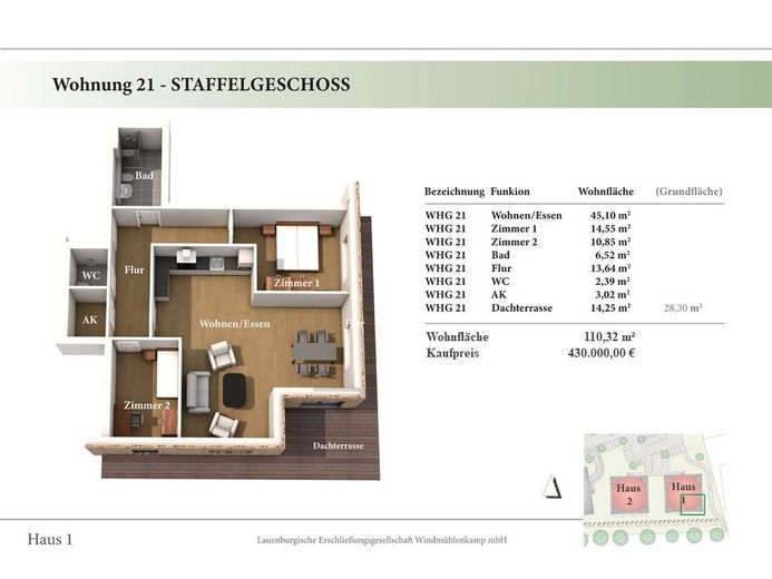 3 Zimmer STG Neubau-Eigentumswohnung 1.21 – SG Wohung 1.21