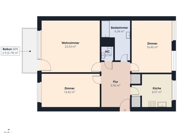 Lehe | Modern 3-room apartment with south-facing balcony and private parking space – Photo 1