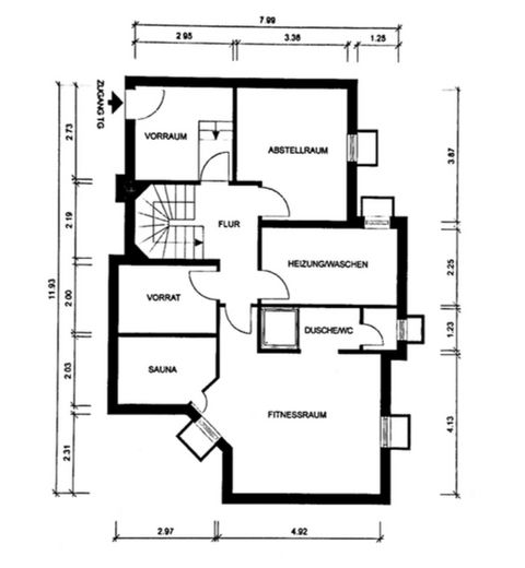 Baldham, Freistehendes Einfamilienhaus in sehr ruhiger Lage – Grundriss UG