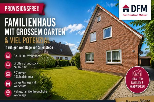 PROVISIONSFREI: Familienhaus mit großem Garten & viel Potenzial in ruhiger Wohnlage von Sillenstede
