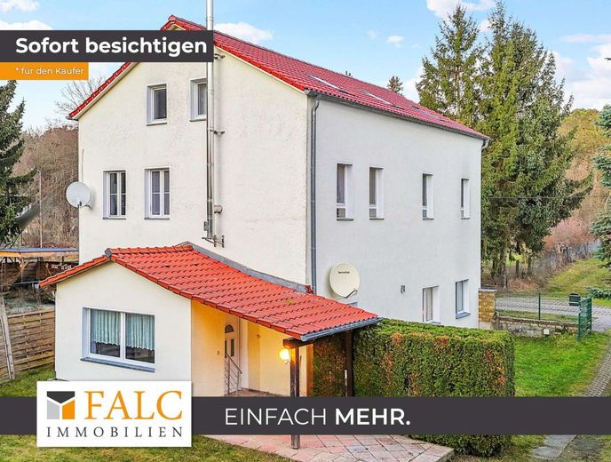 Solide Kapitalanlage südlich von Berlin mit Perspektive auf Eigenbedarf – Hausansicht vom Garten