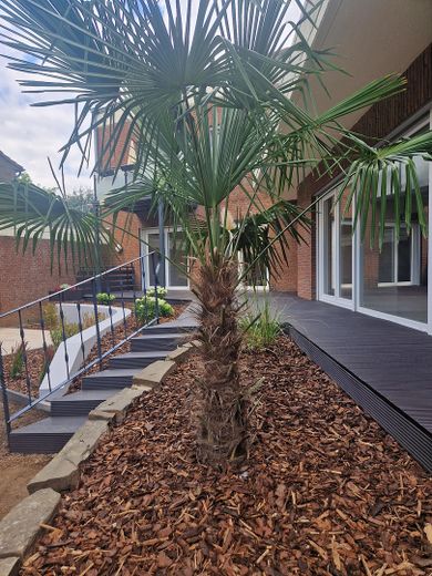 Buchholz! Huis in huis - appartement op de begane grond van 156 qm met terras, tuin en grote garage – Terrasse/Garten