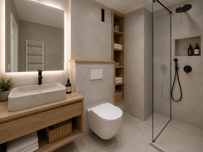 Hochwertig saniert & provisionsfrei: 3-Zimmer-Wohnung mit Südterrasse in München-Solln – Badezimmer