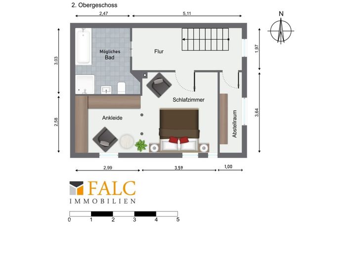 Renovierte Doppelhaushälfte in Altböckingen - FALC Immobilien Heilbronn – 2. Obergeschoss