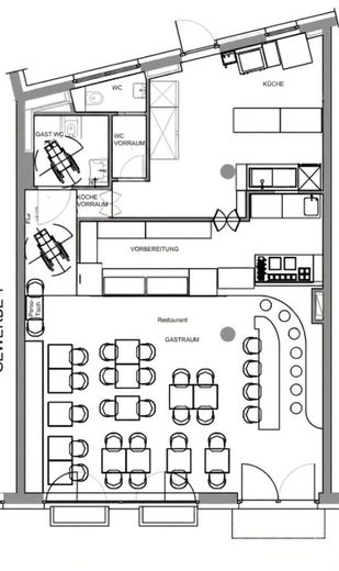 Nachmieter gesucht: Etabliertes italienisches Restaurant am Boxhagener Platz – Grundriss