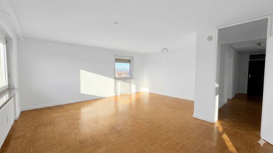 Großzügige 3,5 Zi Wohnung mit Balkon & EBK, frisch renoviert gute Anbindung in Bissingen – Wohnzimmer