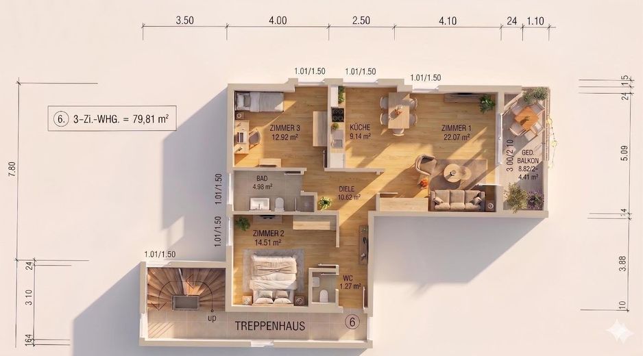 Frisch sanierte 3-Raum-Wohnung in ruhiger Lage – फोटो 13