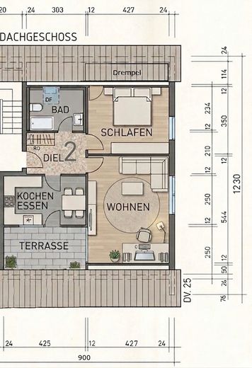 Grundriss der DG-Wohnung