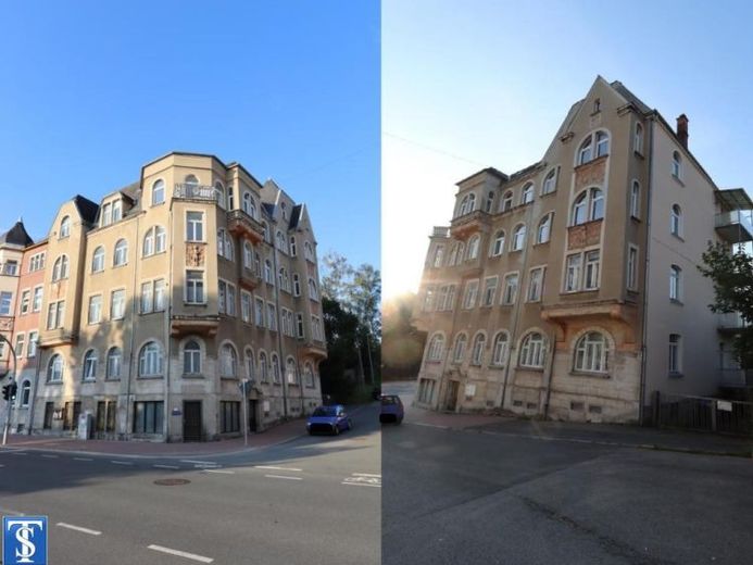 Objekt-Nr.: 7225 - Imposantes teilsaniertes Wohn- und Geschäftshaus mit Balkonen in Auerbach wartet auf Modernisierung – Foto 1