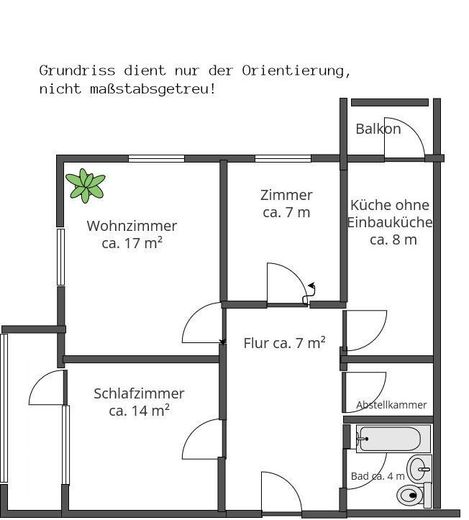 Grundriss ohne großen Balkon