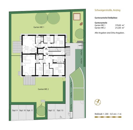 Prima locazione: moderno appartamento mansardato di 4 locali con balcone a ovest e aria condizionata a Anzing - WE07 – Freiflächen