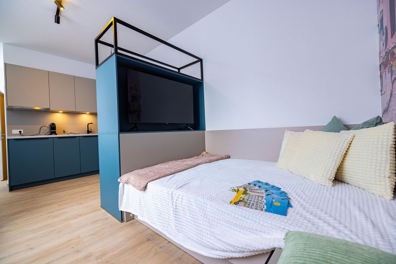 Attraktive 2-Zimmer-Neubauwohnung mit moderner Einbauküche WE 13 – Ansicht Schlafen