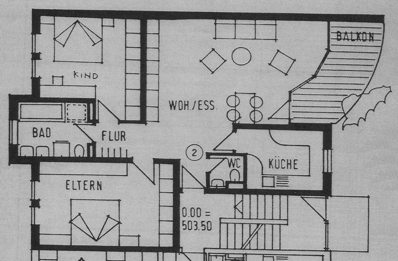 Vermietete 3-Zimmer-Wohnung im Hochparterre in Ulm-Söflingen – Grundriss