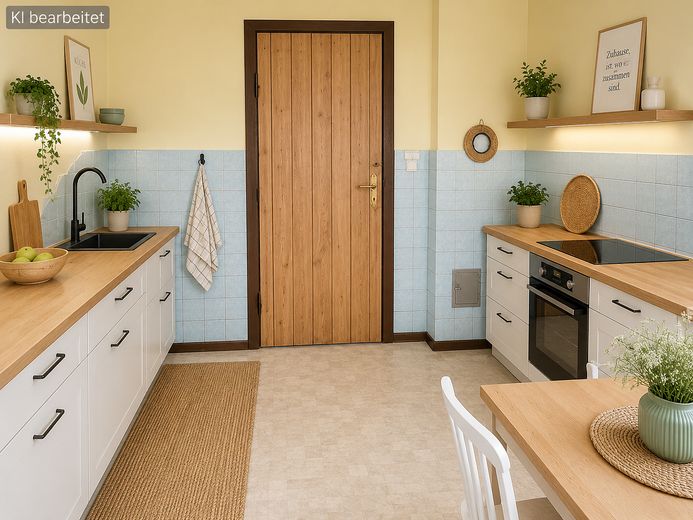 Verstecktes Raumwunder! Doppelhaushälfte mit großem Garten, Garage und überraschend viel Platz – Küche - KI Beispiel