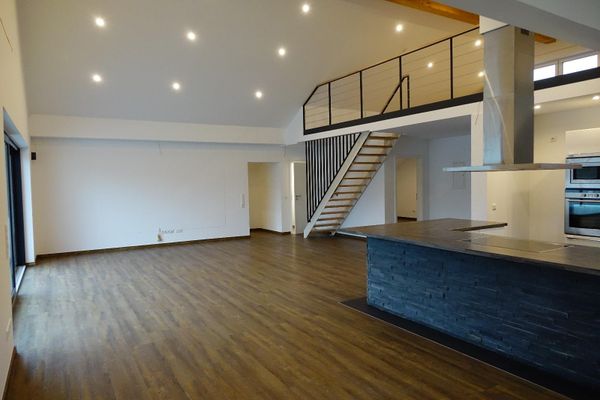 Vivere come in un attico: galleria, camino e ampia zona giorno