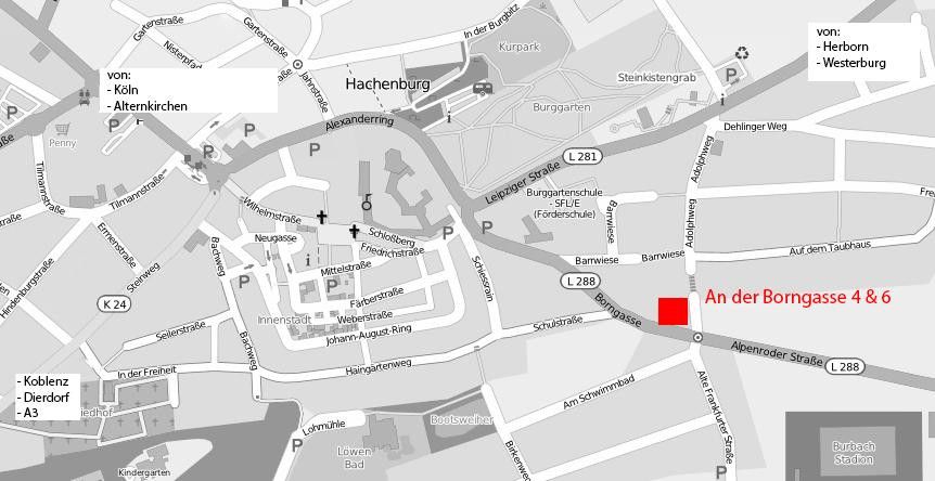 Helle 86 m² 3 Zimmer Wohnung mit Balkon & Keller in Hachenburg Krankenhaus – Lage in Hachenburg