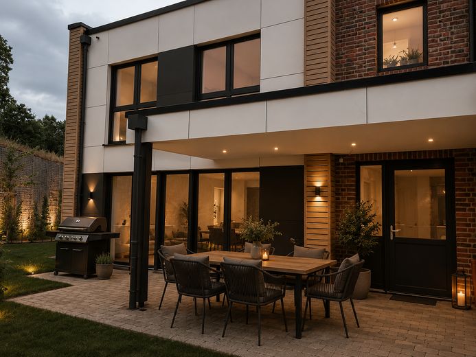 Pierwsze zasiedlenie w Damme (dostępne 4 domy) | 5 pokoi | KfW 40 | garaż i ogród | ok. 165 m² – Visualisierung Terrasse