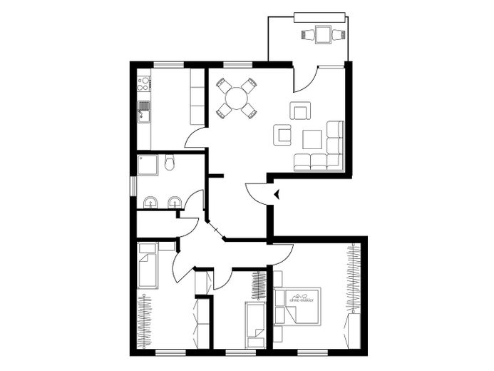 Grundriss - 83 m2