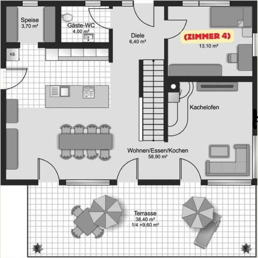 2 moderne WG-Zimmer in Tutzing – Bahnhof, Garten und Homeoffice – EG mit großem Garten
