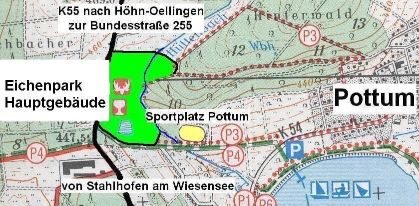 Wohnungen/ Seniorenresidenzen (11), Blockhaus-Treffpunkt(1), Bauplätze (3) – Lage_Eichenpark
