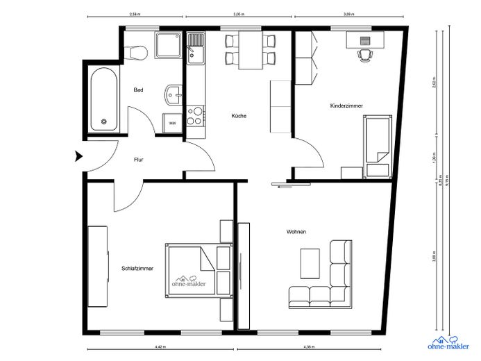 Gemütliche 3 Zimmer Wohnung Zentrumsnah – Foto 8