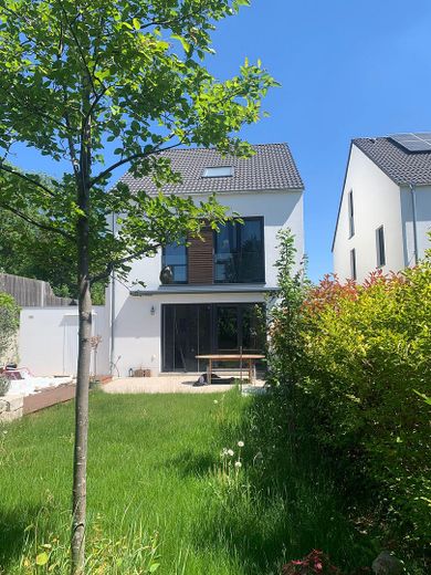 Garten Blick aufs Haus