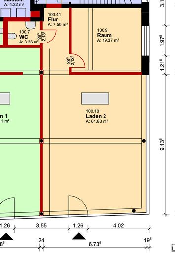 Grundriss Ladenflächen 01