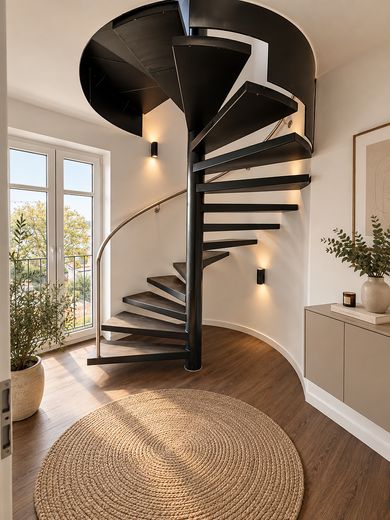Abitare con un fascino particolare – elegante appartamento duplex a Verl – Treppe (KI-generiert)