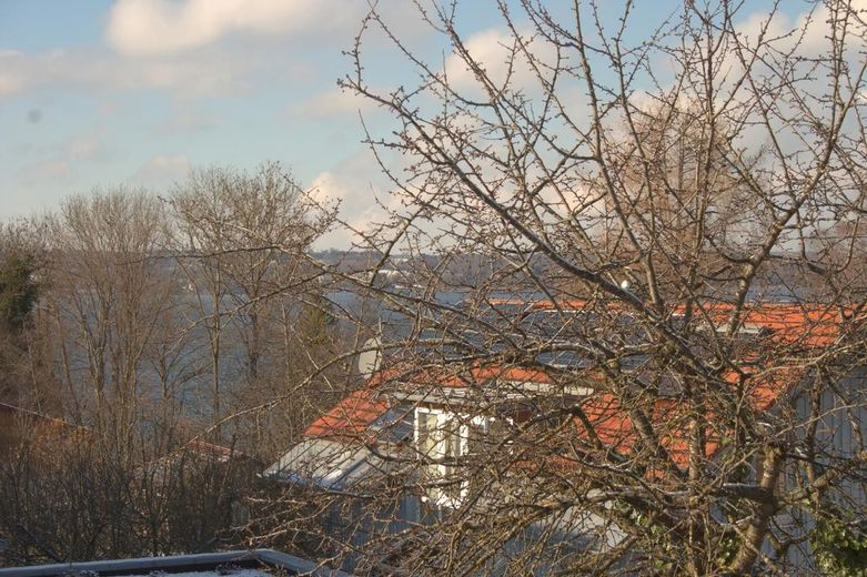 Blick über die Dächer zum See