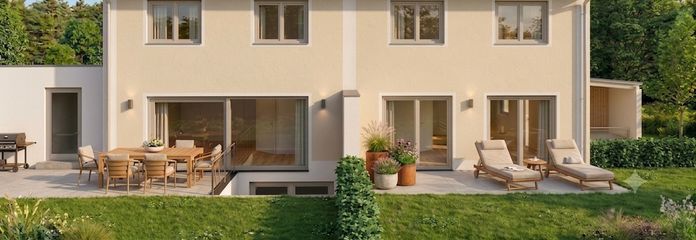 Neubau: Energieeffiziente Doppelhaushälfte zentral in Türkheim! – Ansicht Süd