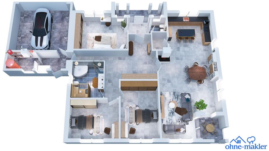 Bungalow premium senza provvigione | 180 m² | Potenziale di ampliamento | Doppio garage | Posizione tranquilla – 36 Grundriss 2