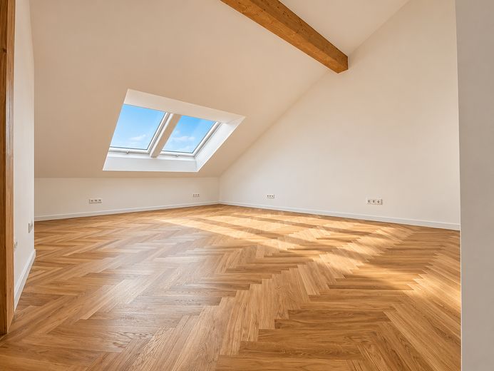 Penthouse avec sauna et toit-terrasse dans le Bergmannkiez – Schlafzimmer